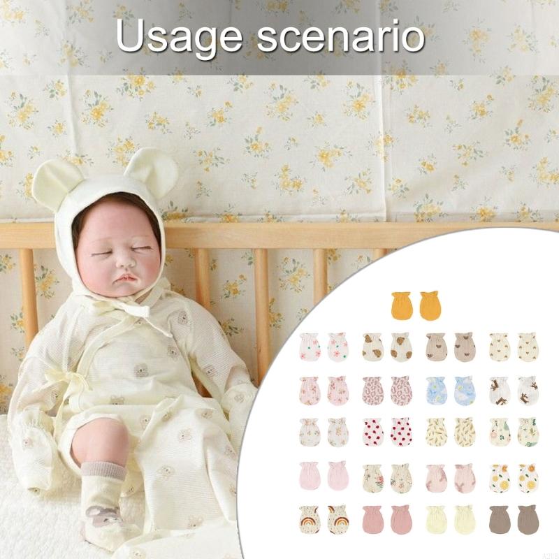 1 คู่ทารกแรกเกิดผ้าฝ้าย Mitten - Skincare Newborn บทวิจารณ์และราคา